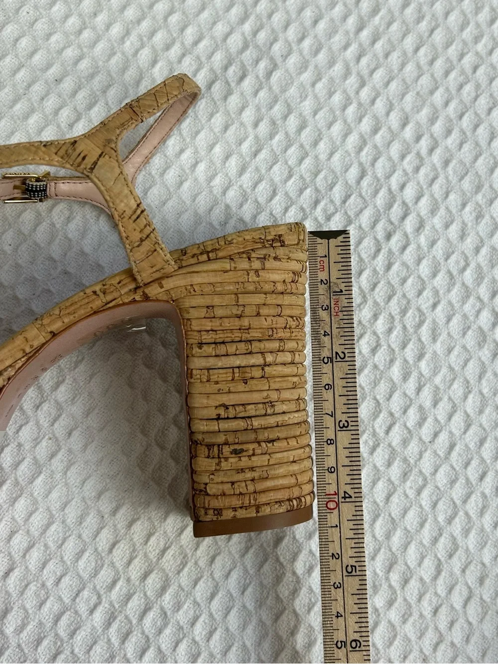 Schutz Darilia Cork Platform Sandals 8.5B Block Heel Ankle Strap